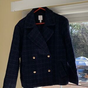 J. Crew Navy Pea Coat with Gold Buttons